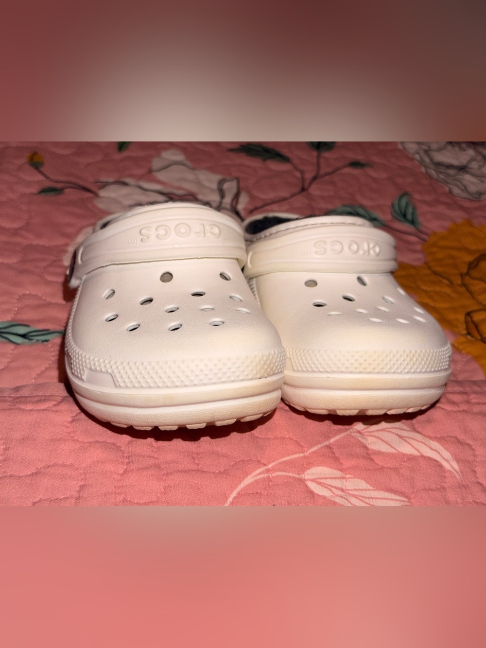 Crocs Classic Lined Clog Kids C8 White Fleece Lined Shoes